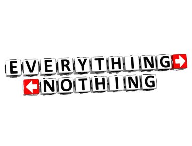 Her şey düğmesini tıklayın 3d metin bloğu