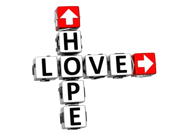3D αγάπη ελπίδα σταυρόλεξο — Φωτογραφία Αρχείου
