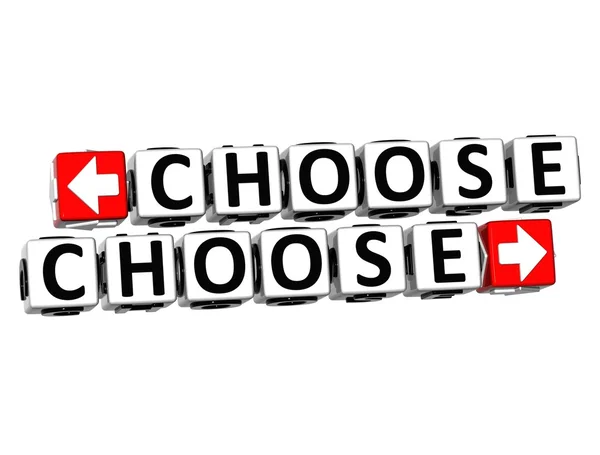 3D Choose Choose Button Click Here Block Text — Stock Photo, Image