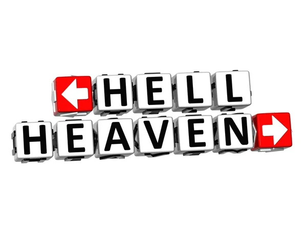 Кнопка 3D Heaven Hell Натисніть тут Блокувати текст — стокове фото