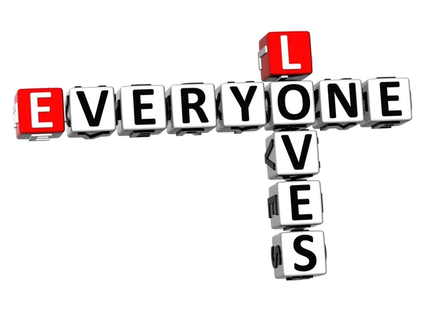 3D Loves Everyone Crossword — Stock Photo, Image