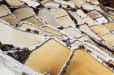 Peru, salinas de Maraş, pre Inca geleneksel tuz madeni (salinas).