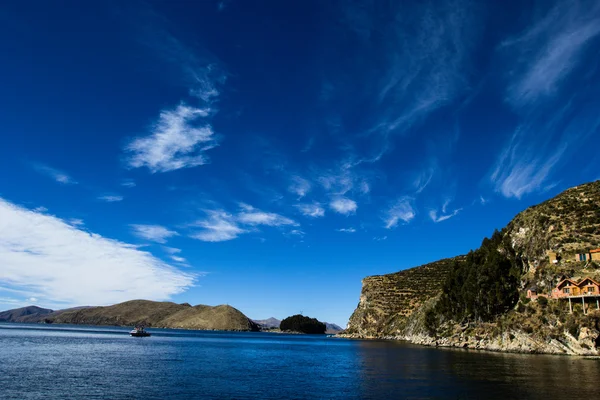 Isla del Sol no lago Titicaca, Bolívia . — Fotografia de Stock