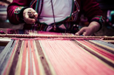 geleneksel elle peru andes Dağları dokuma