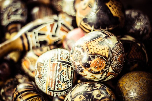 Handmade peruvian maracas in local market — Stock Photo, Image