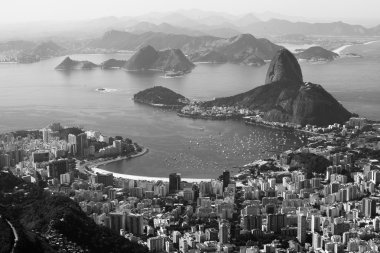 Rio de janeiro, Brezilya. Corcovado görüntülendi suggar somun ve botafogo Plajı
