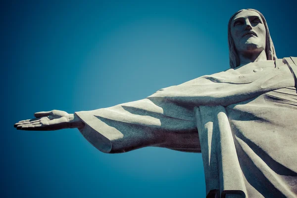 A estátua de Cristo Redentor no rio de janeiro no brasil — Fotografia de Stock