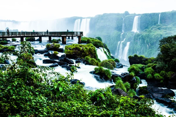Iguassu falls, de grootste serie van watervallen van de wereld, bekijken van Braziliaanse kant — Stockfoto