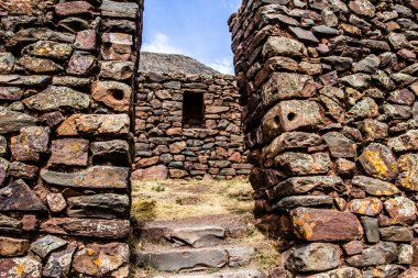 Peru, pisac (pisaq) - İnka harabelerini Peru Andes kutsal vadi