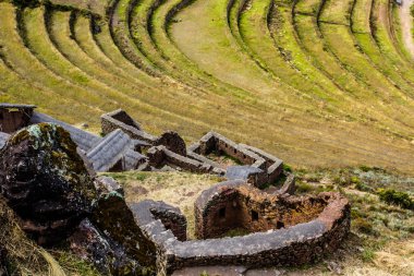 Peru, pisac (pisaq) - İnka harabelerini Peru Andes kutsal vadi