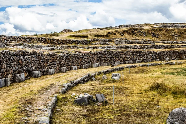 Vista da parede de Sacsayhuaman, em Cuzco, Peru . — Fotografia de Stock