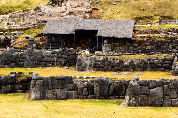 Sacsayhuaman duvar, cuzco, peru görünümünü. — Stok fotoğraf