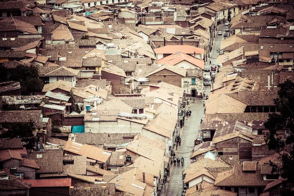 Általános kilátás nyílik a városra, Cuzco, Peru — Stock Fotó