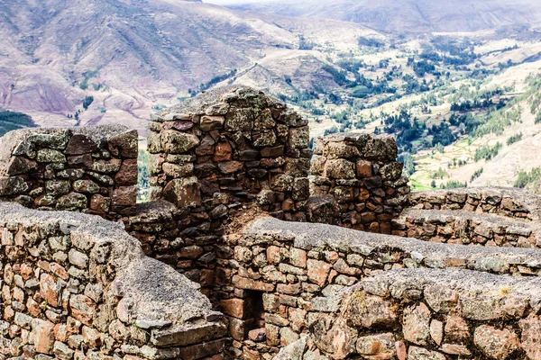 Peru, pisac (pisaq) - Incké ruiny v posvátné údolí v peruánských Andách — Stock fotografie