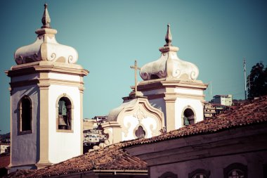 Minas Gerais Brazil 'deki Unesco dünya mirası Ouro Preto' nun manzarası