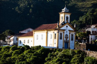minas gerais Brezilya ouro Preto'daki kiliseden görünümünü