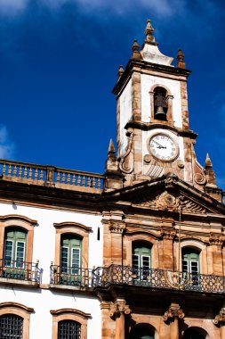 Minas Gerais Brazil 'deki Unesco dünya mirası Ouro Preto' nun manzarası