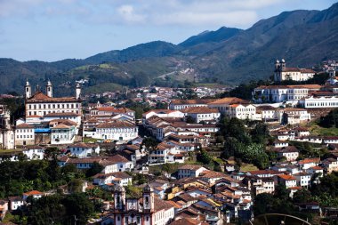 Minas Gerais Brazil 'deki Unesco dünya mirası Ouro Preto' nun manzarası
