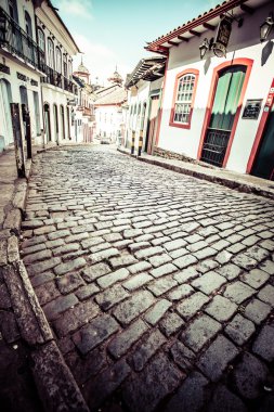Minas Gerais Brazil 'deki Unesco dünya mirası Ouro Preto' nun manzarası
