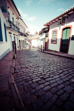 Minas Gerais Brazil 'deki Unesco dünya mirası Ouro Preto' nun manzarası