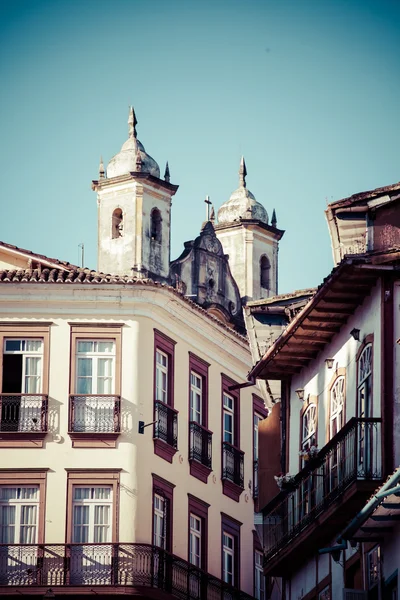 미나스제라이스 브라질 오 루프 레토에 있는 오루 프레토 세계 유산 도시의 모습 — 스톡 사진