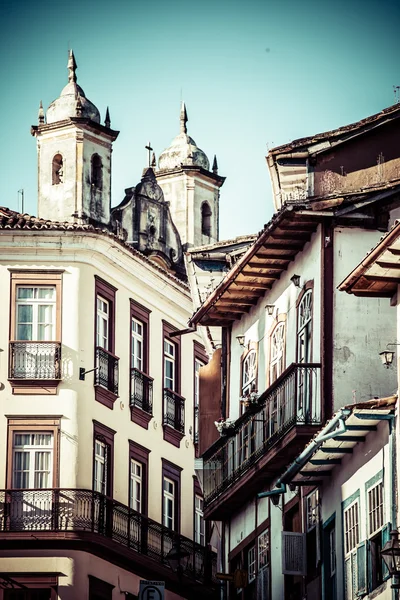 미나스제라이스 브라질 오 루프 레토에 있는 오루 프레토 세계 유산 도시의 모습 — 스톡 사진