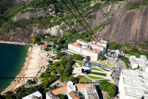 Lanová dráha na homoli cukru v rio de Janeiru — Stock fotografie