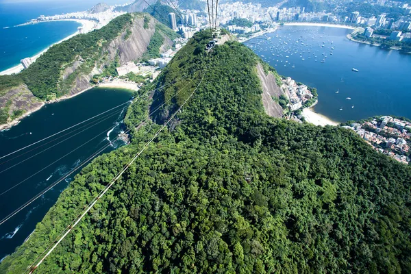 Lanová dráha na homoli cukru v rio de Janeiru — Stock fotografie