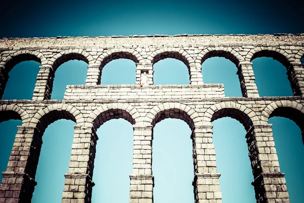 Antiguo acueducto romano de Segovia en Castilla y León, España —  Fotos de Stock