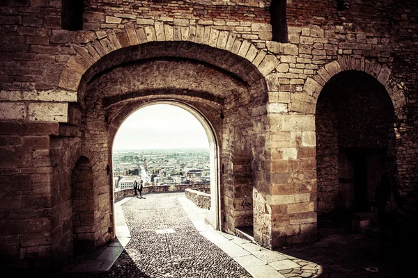 Luchtfoto in bergamo, Lombardije, Italië — Stockfoto