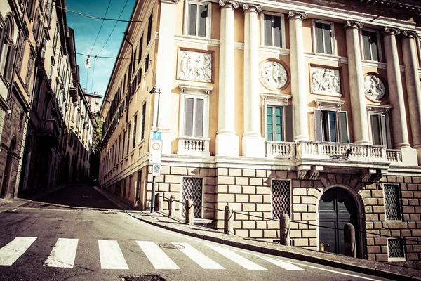 老欧洲街，贝加莫，意大利 — 图库照片