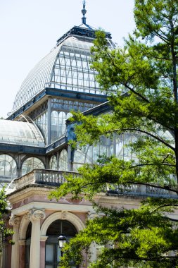 Crystal palace (palacio de cristal) retiro park, madrid, İspanya.