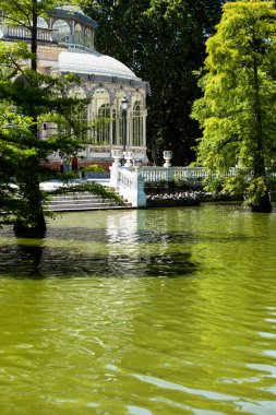 Crystal palace (palacio de cristal) retiro park, madrid, İspanya.