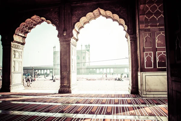 Mesquita famosa de Jama Masjid em Deli velho, Índia . — Fotografia de Stock