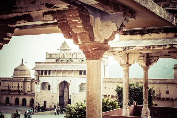 Sunrise jaipur, rajasthan, Hindistan amber fort üzerinde ışık