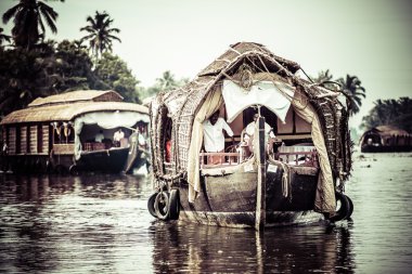 avuç içi alappuzha, kerala, Hindistan yakın önemsizden ev Tekne