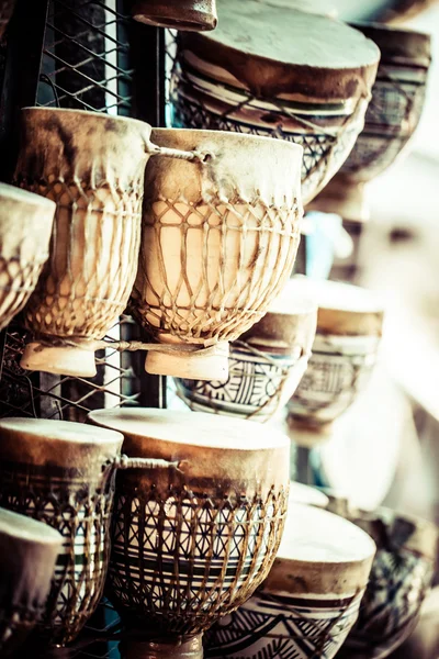 Tambores do mercado marroquino — Fotografia de Stock