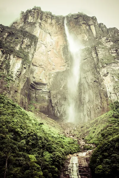 Angel Falls ( Salto Angel ) is worlds highest waterfalls (978 m), Venezuela — Stock Photo, Image