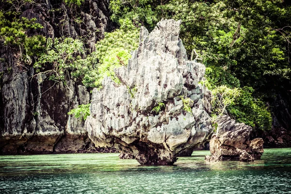 Trópusi tengerparton. Coron, busuanga-szigetek, palawan tartomány, Fülöp-szigetek. — Stock Fotó