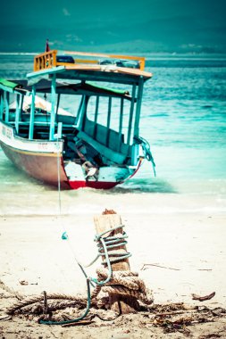 güzel deniz ve kıyı gili trawangan, Endonezya.