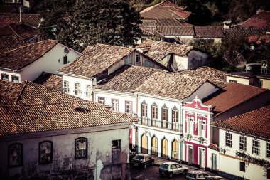 Minas Gerais Brazil 'deki Unesco dünya mirası Ouro Preto' nun manzarası