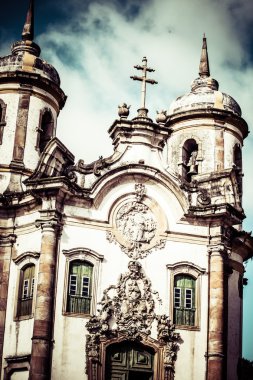 Minas Gerais Brazil 'deki Unesco dünya mirası Ouro Preto' nun manzarası