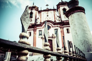 Minas Gerais Brazil 'deki Unesco dünya mirası Ouro Preto' nun manzarası
