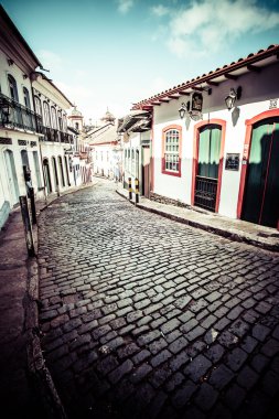 Minas Gerais Brazil 'deki Unesco dünya mirası Ouro Preto' nun manzarası