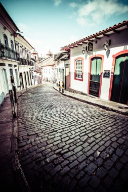 View of the unesco world heritage city of Ouro Preto in Minas Gerais Brazil clipart