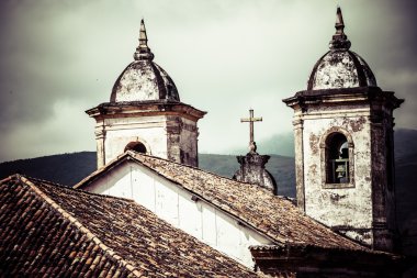 Minas Gerais Brazil 'deki Unesco dünya mirası Ouro Preto' nun manzarası
