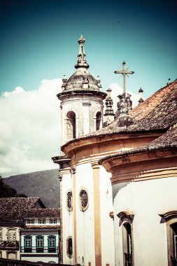 Minas Gerais Brazil 'deki Unesco dünya mirası Ouro Preto' nun manzarası
