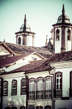 Minas Gerais Brazil 'deki Unesco dünya mirası Ouro Preto' nun manzarası
