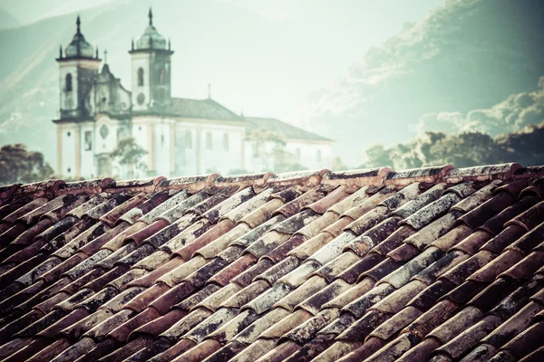 Vista da cidade Patrimônio Mundial da UNESCO de Ouro Preto em Minas Gerais Brasil — Fotografia de Stock