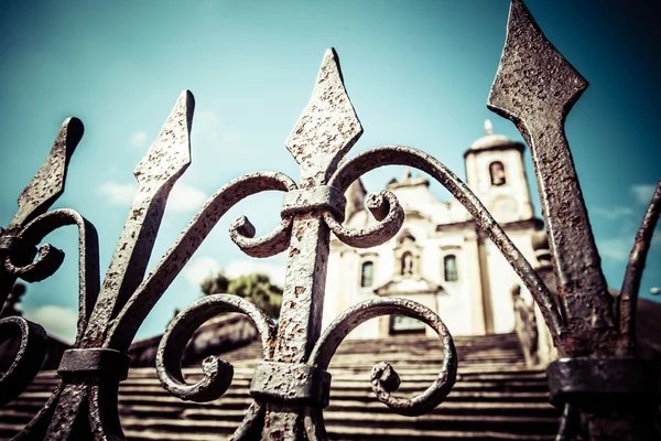 Chico rei kostel ve městě ouro preto - minas gerais - Brazílie — Stock fotografie